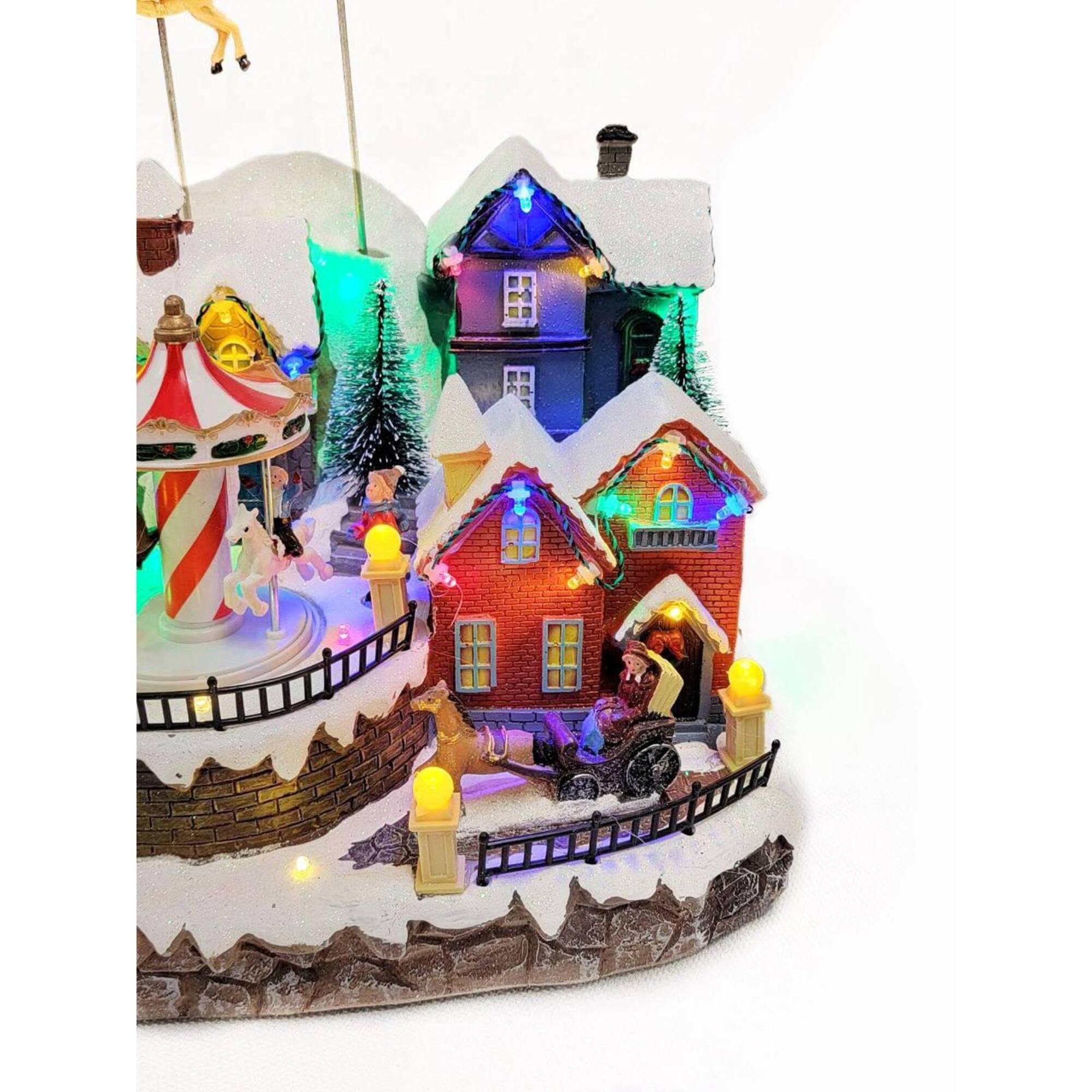 Wizardi 19.75" Snow-covered Christmas Village Decoration